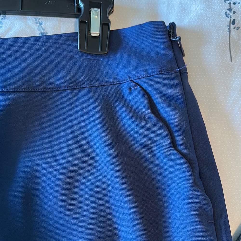Navy Blue Scalloped Hem Skirt - Picture 3 of 5